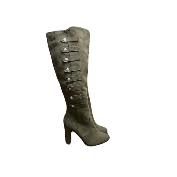 Just Fabulous Olive Green Long Boots Size 8.5 - Picture 1 of 9